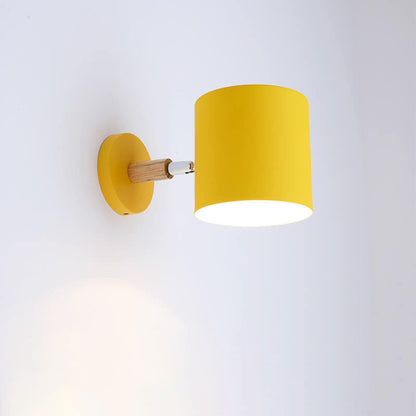 Nordic Macaron Cylinder Rotatable Wall Sconce Lamp