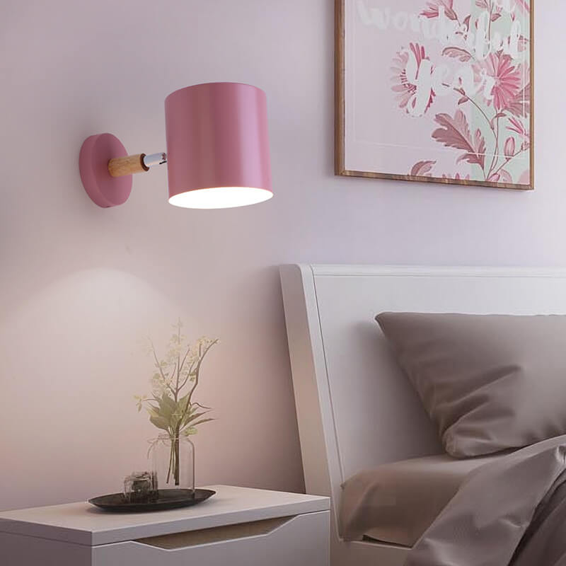 Nordic Macaron Cylinder Rotatable Wall Sconce Lamp