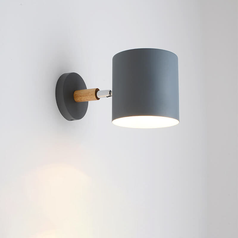 Nordic Macaron Cylinder Rotatable Wall Sconce Lamp