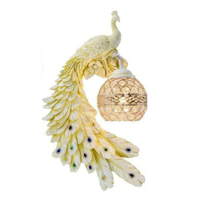 Vintage Resin Peacock Ball Shade Wall Sconce Lamp