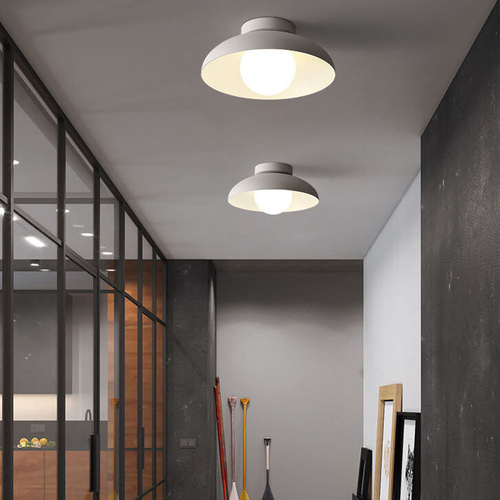 Japanese Wabi-sabi Round Semi-Flush LED Ceiling Light