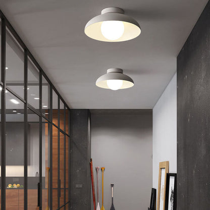 Japanese Wabi-sabi Round Semi-Flush LED Ceiling Light