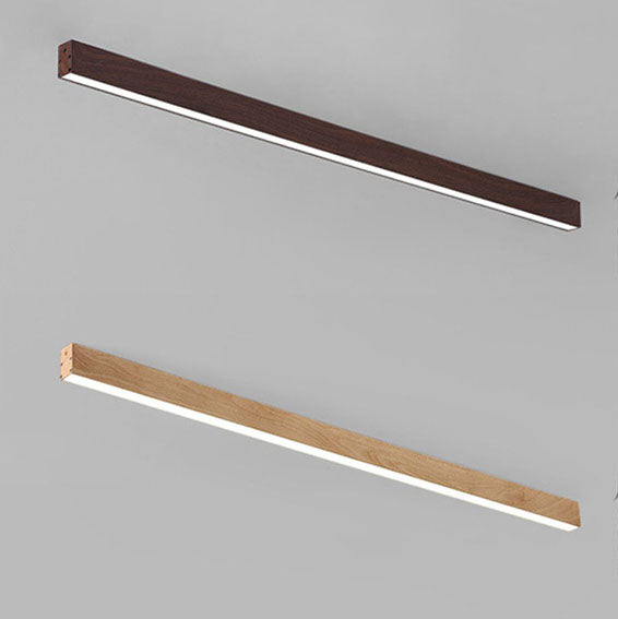 Modern Minimalist Wood LED Strips Flush Mount Ceiling Light