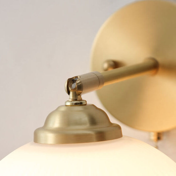 Nordic Striped Milk White Glass Pull Cord Wall Sconce Lamp