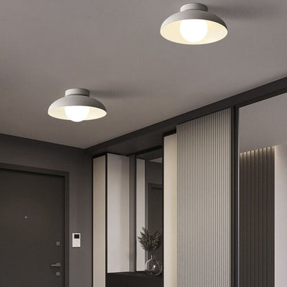 Japanese Wabi-sabi Round Semi-Flush LED Ceiling Light