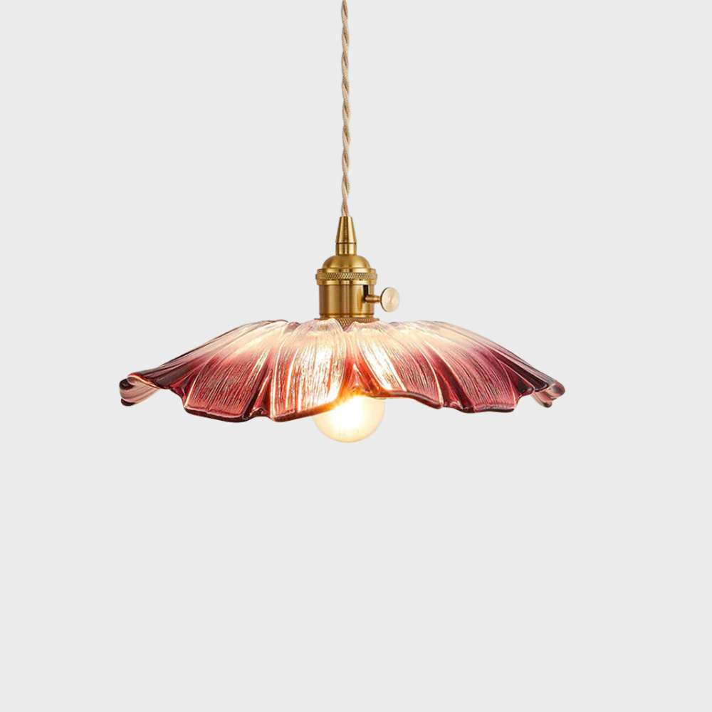 Retro Flower Glass Pendant Light