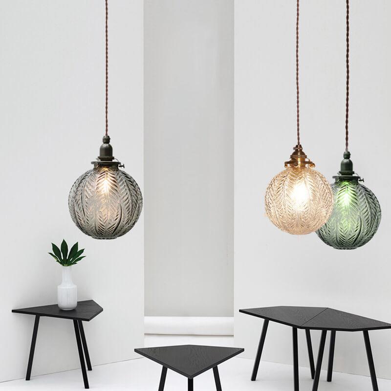 Texture Globe Glass Pendant Light
