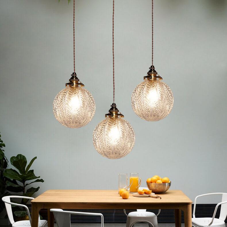 Texture Globe Glass Pendant Light