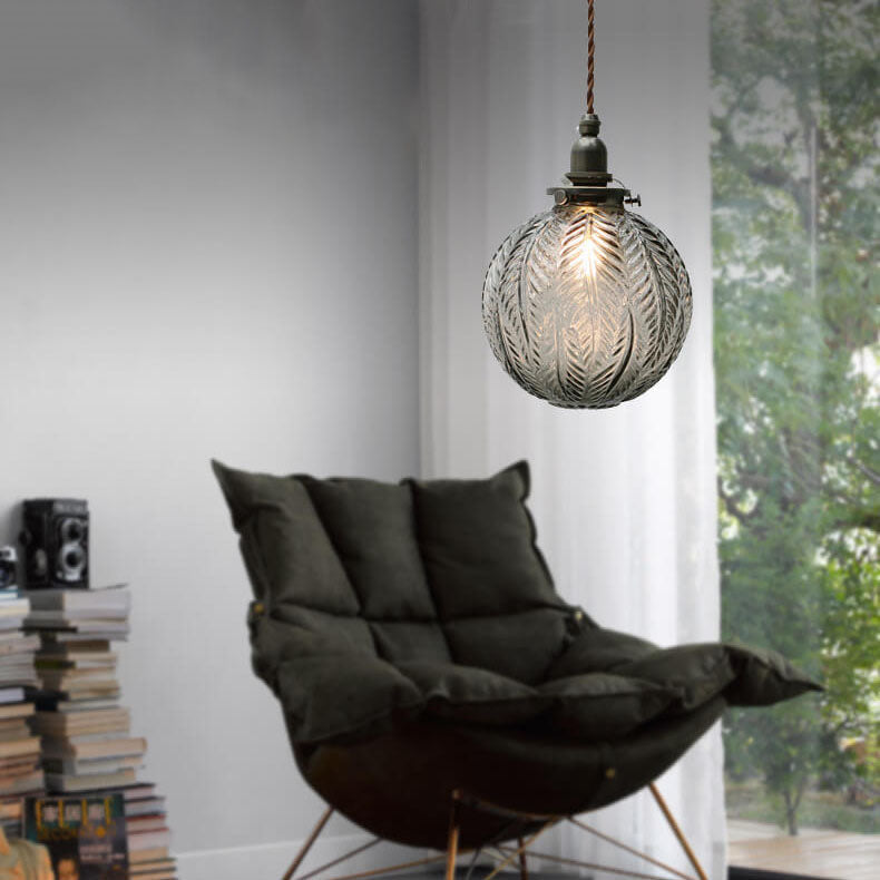 Texture Globe Glass Pendant Light