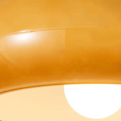 Modern Retro Round Glass Ceiling Flush Mount Light