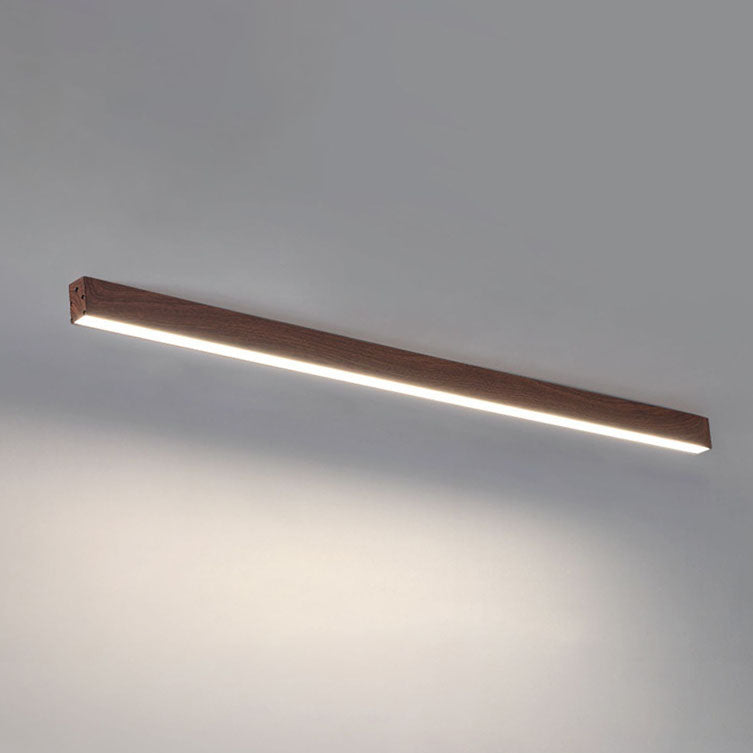 Modern Minimalist Wood LED Strips Flush Mount Ceiling Light