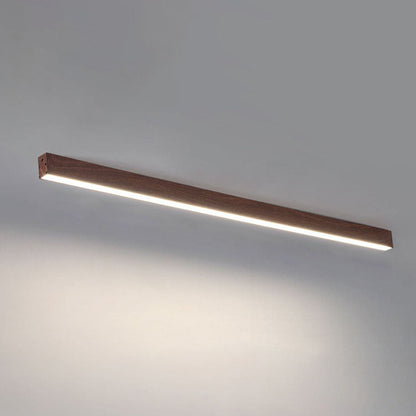 Modern Minimalist Wood LED Strips Flush Mount Ceiling Light