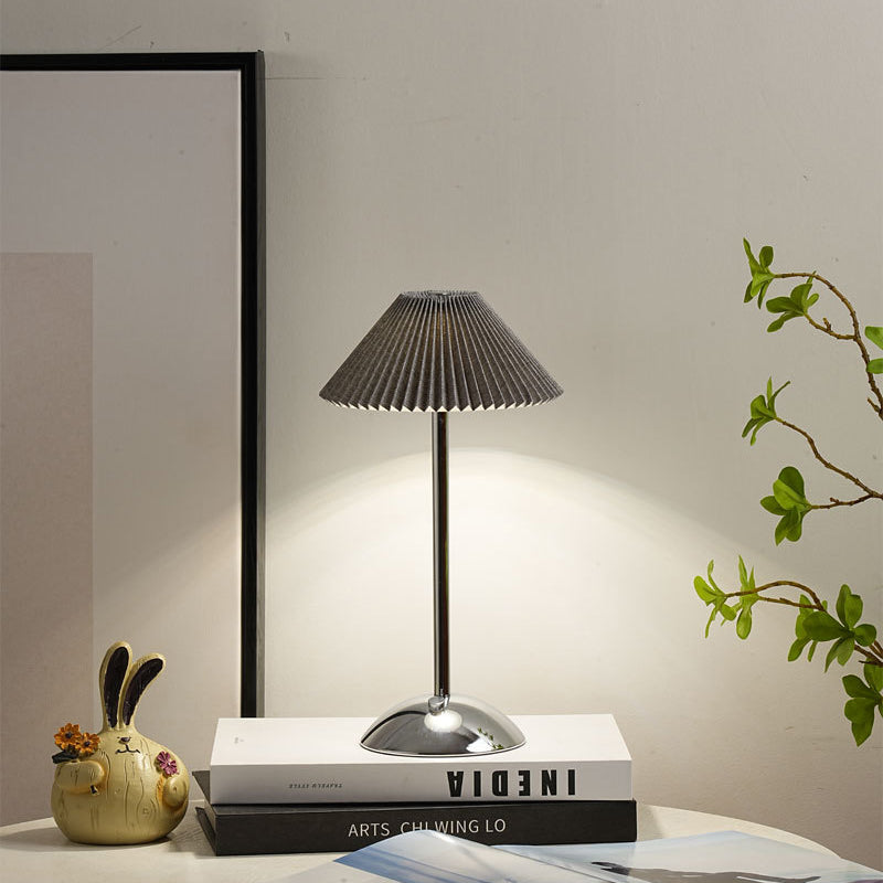 Scandinavian Rechargeable Pleated Table Lamp