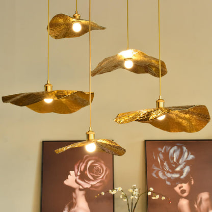 Modern Golden Leaf Pendant Light