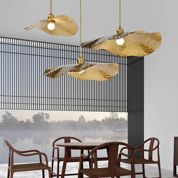 Modern Golden Leaf Pendant Light