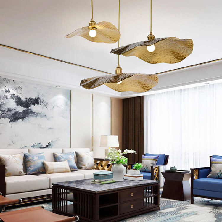 Modern Golden Leaf Pendant Light
