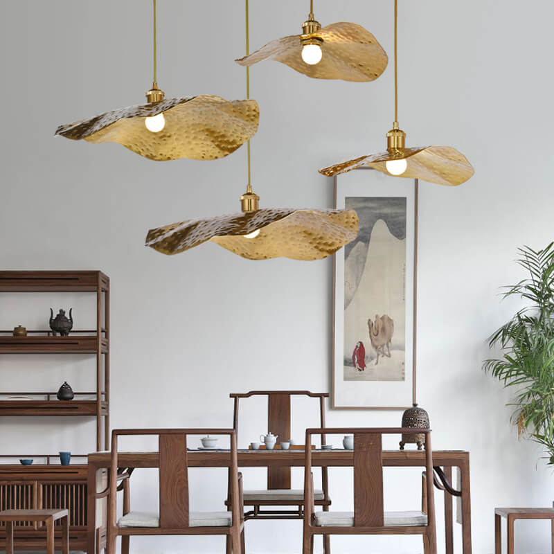 Modern Golden Leaf Pendant Light