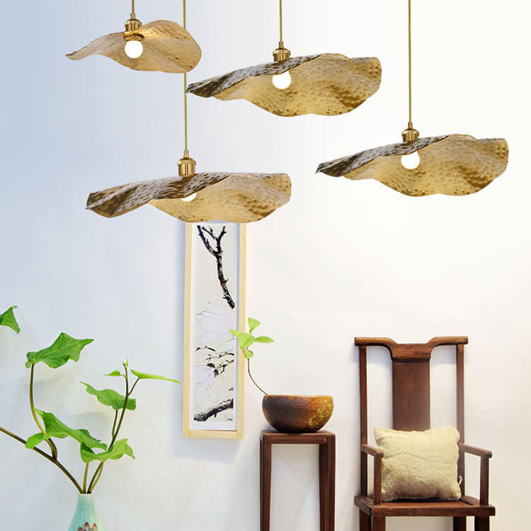 Modern Golden Leaf Pendant Light