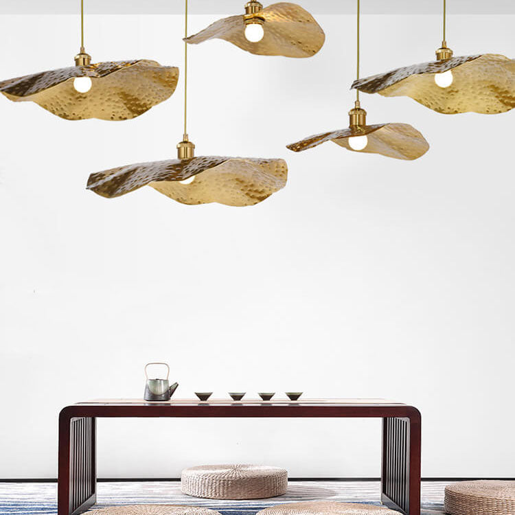 Modern Golden Leaf Pendant Light