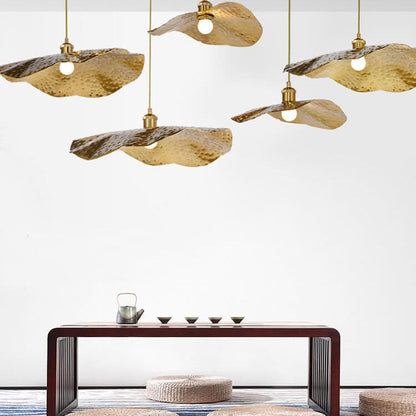Modern Golden Leaf Pendant Light