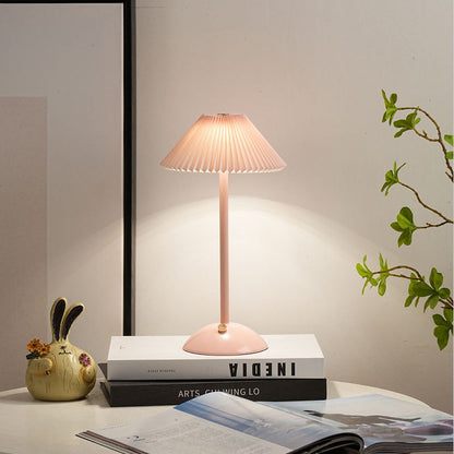Scandinavian Rechargeable Pleated Table Lamp