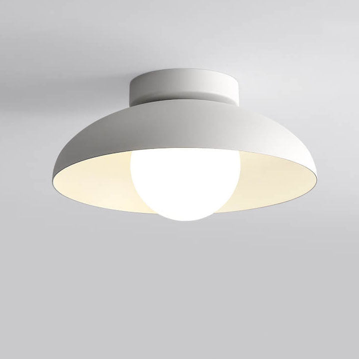 Japanese Wabi-sabi Round Semi-Flush LED Ceiling Light