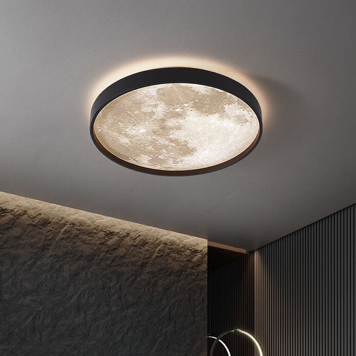 Nordic Moon Round LED Flush Mount Ceiling Light
