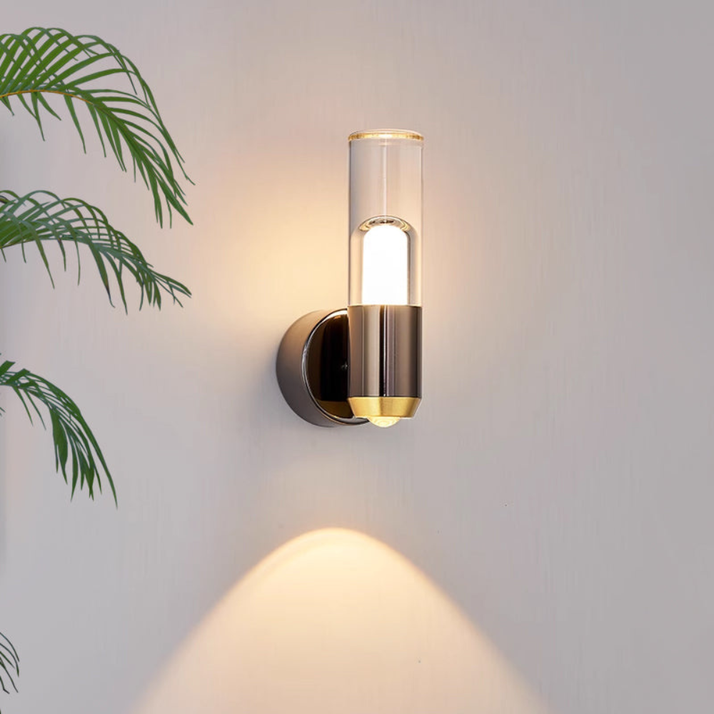 Clear Glass Cylinder Wall Lamp