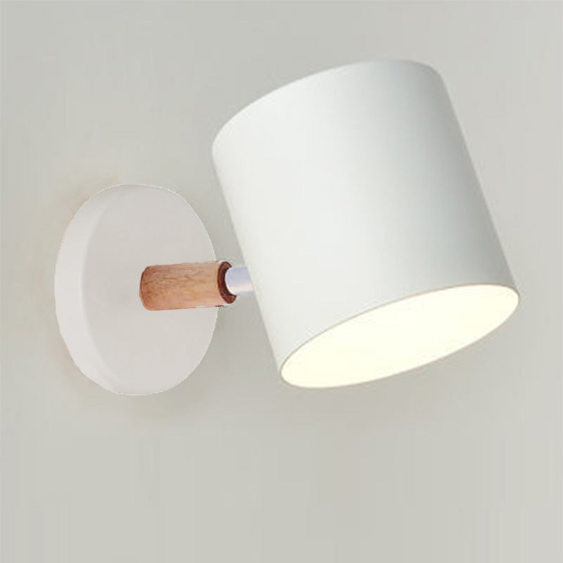 Nordic Macaron Cylinder Rotatable Wall Sconce Lamp