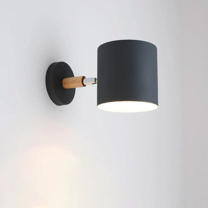 Nordic Macaron Cylinder Rotatable Wall Sconce Lamp