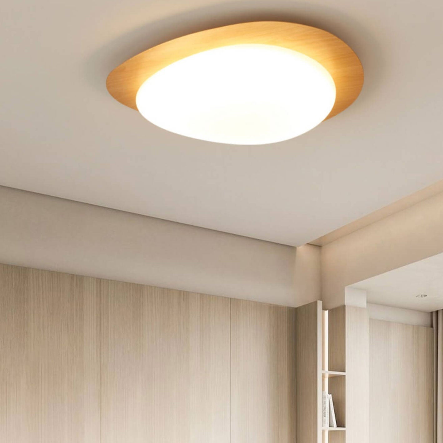 Nordic Wood LED Flush Mount Ceiling Light