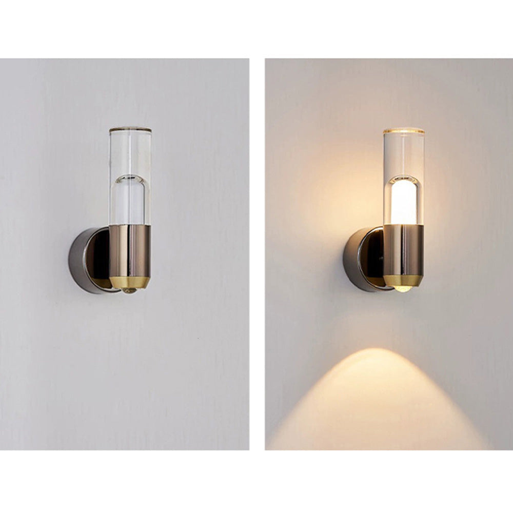 Clear Glass Cylinder Wall Lamp