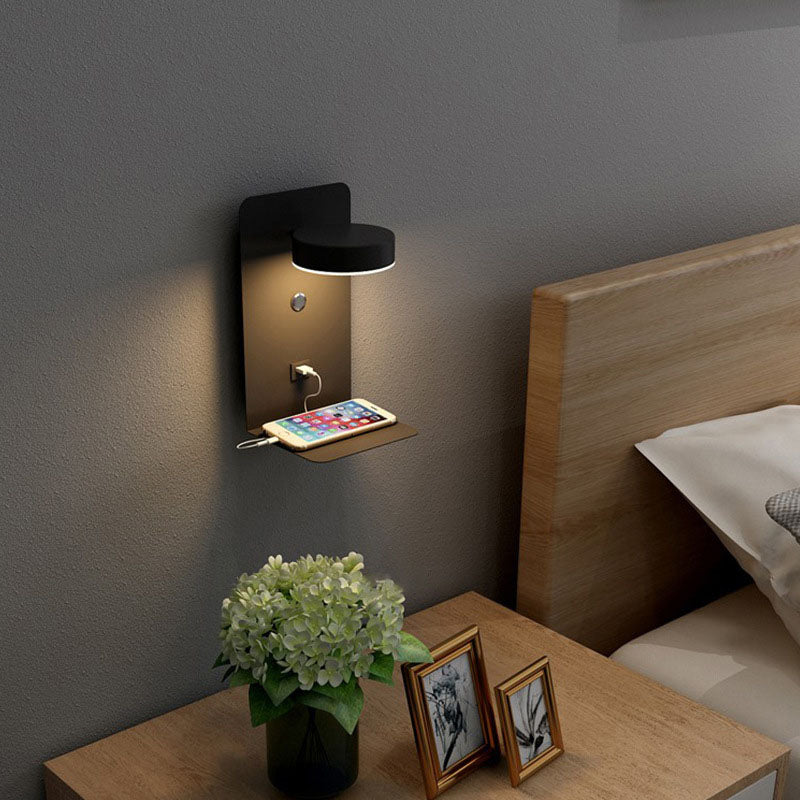 Modern Square LED USB Rechargeable Wall Sconce Lamp