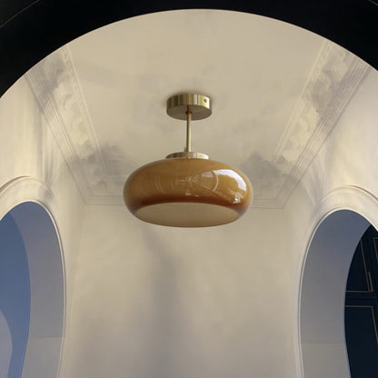 Vintage Minimalist Semi Flush Glass Globe Pendant Light