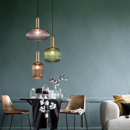 Minimalist Striped Glass Pendant Light