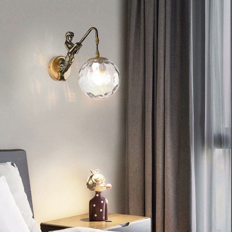 Vintage Globe Wall Sconce | Mermaid Glass