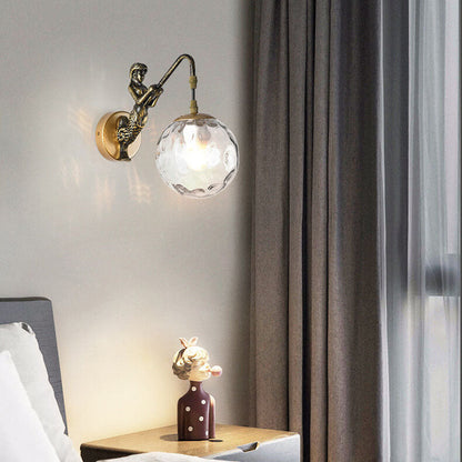 Vintage Globe Wall Sconce | Mermaid Glass