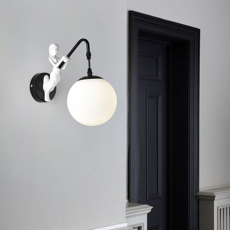 Vintage Globe Wall Sconce | Mermaid Glass