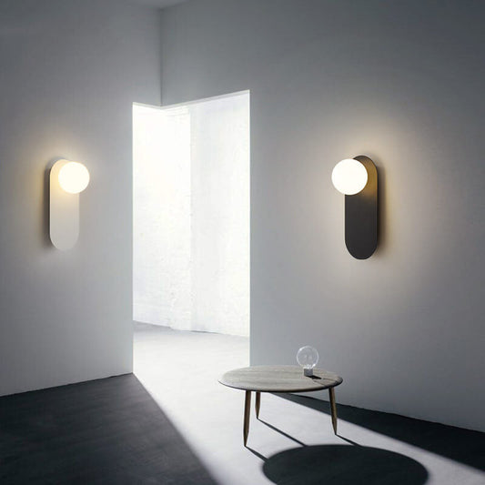 Nordic Minimalist Globe Wall Sconce | Oval Backplate