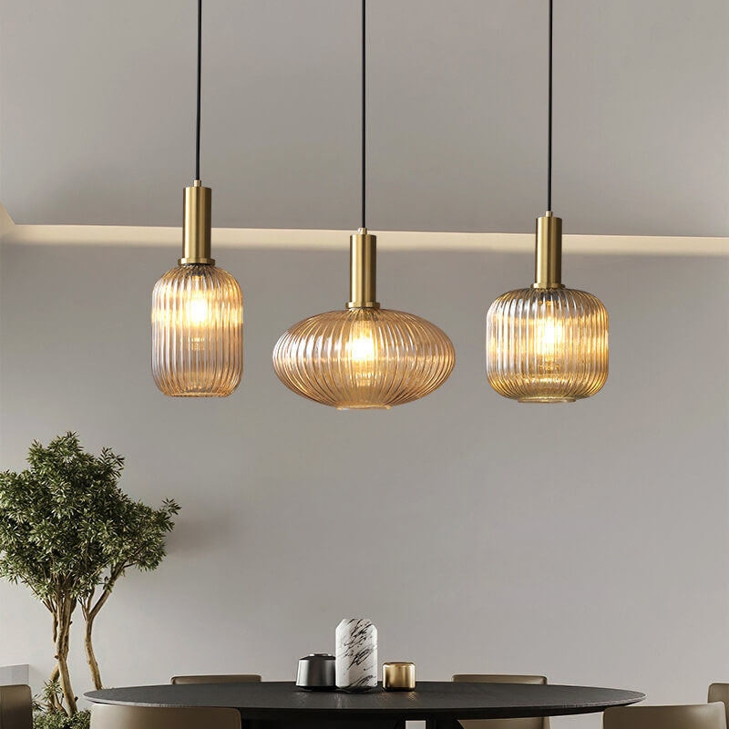 Minimalist Striped Glass Pendant Light