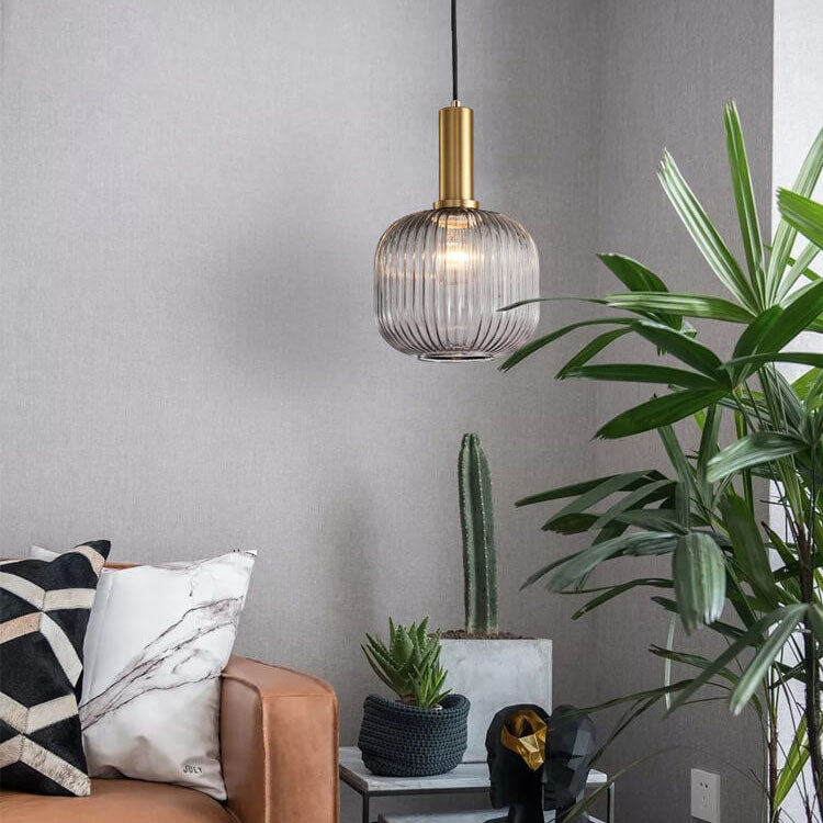 Minimalist Striped Glass Pendant Light