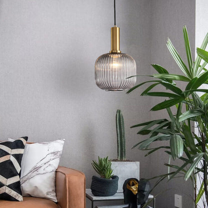 Minimalist Striped Glass Pendant Light
