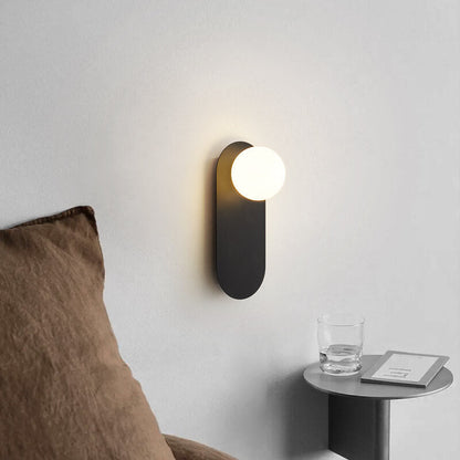 Nordic Minimalist Globe Wall Sconce | Oval Backplate
