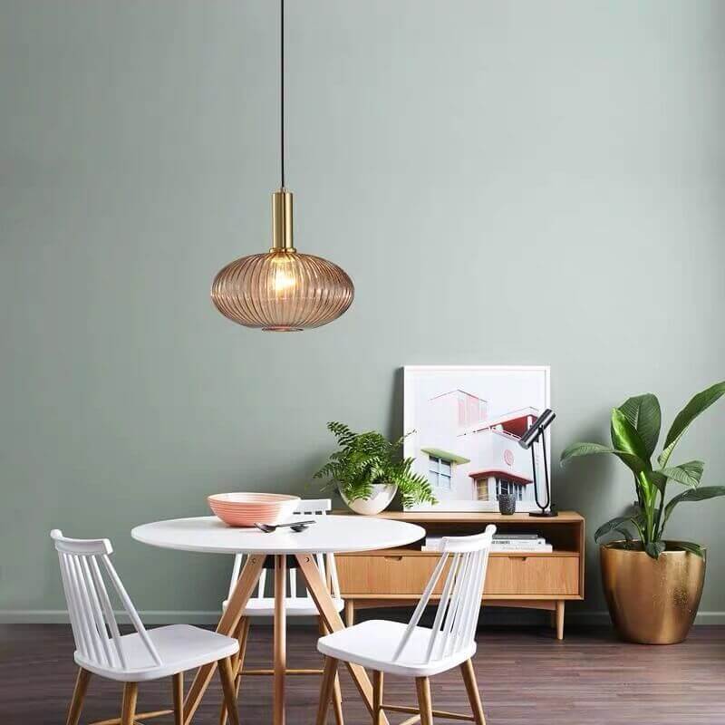 Minimalist Striped Glass Pendant Light