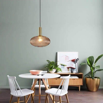Minimalist Striped Glass Pendant Light