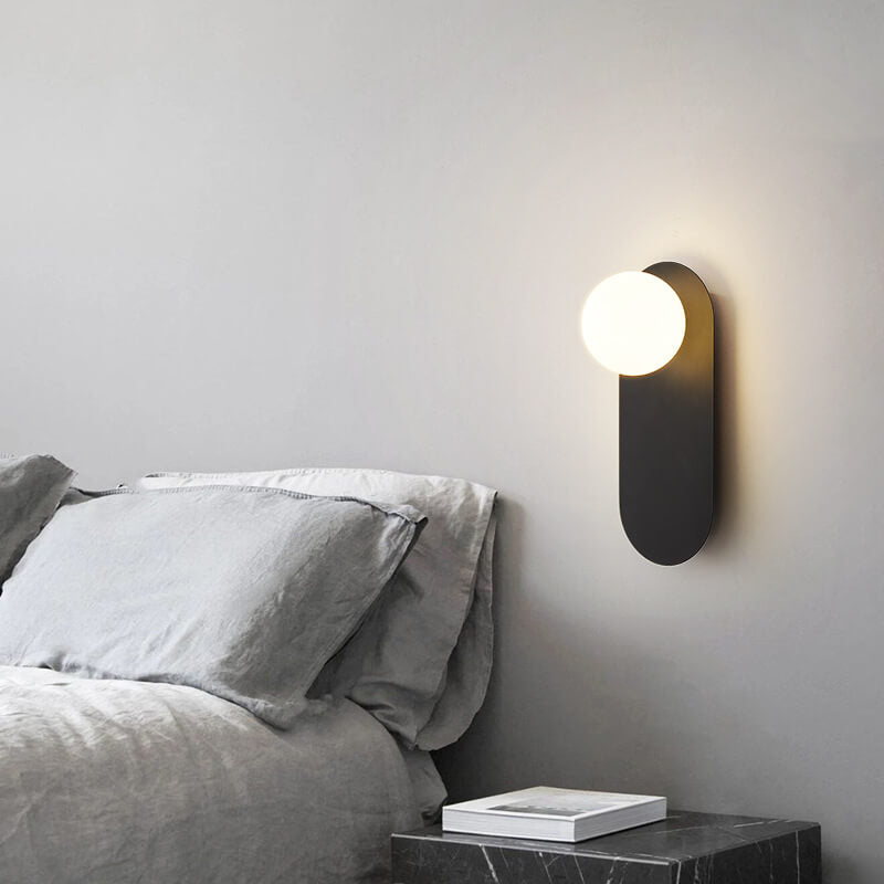 Nordic Minimalist Globe Wall Sconce | Oval Backplate