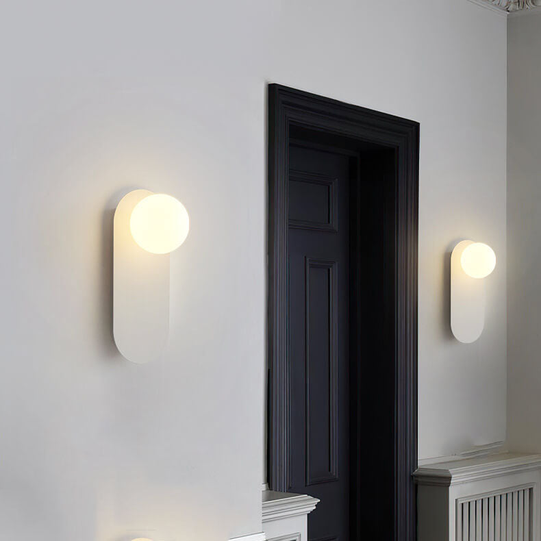 Nordic Minimalist Globe Wall Sconce | Oval Backplate