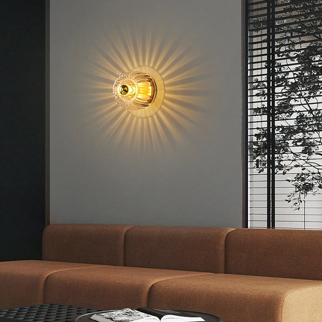 Modern Glass Sun Shape Dual Purpose Flush Mount Light