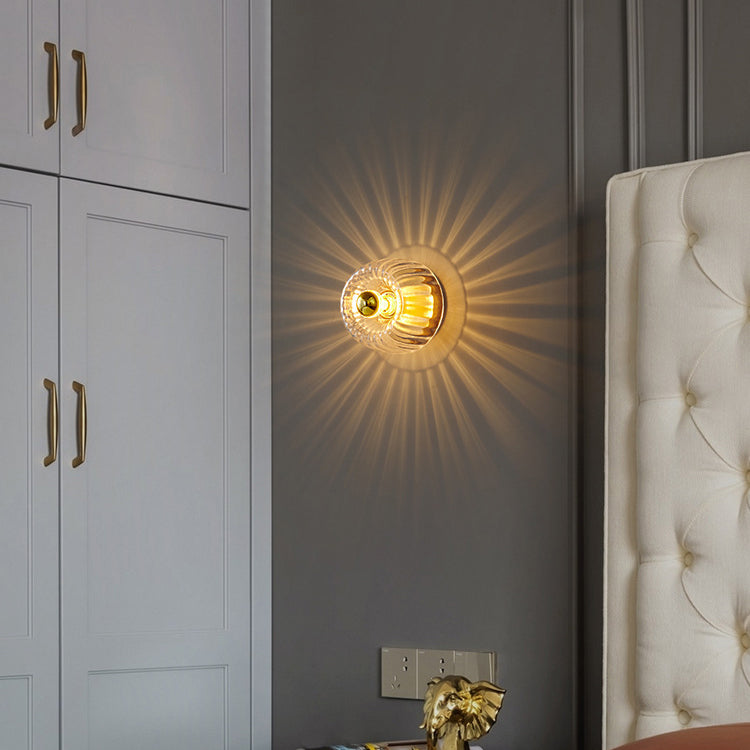 Modern Glass Sun Shape Dual Purpose Flush Mount Light