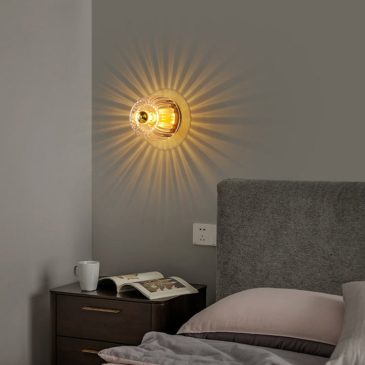 Modern Glass Sun Shape Dual Purpose Flush Mount Light